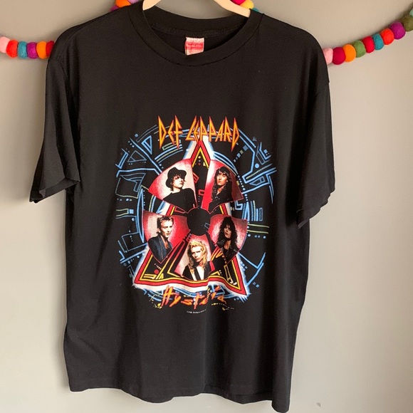 VTG 1988 Def Leppard Hysteria T Royal First Class tag